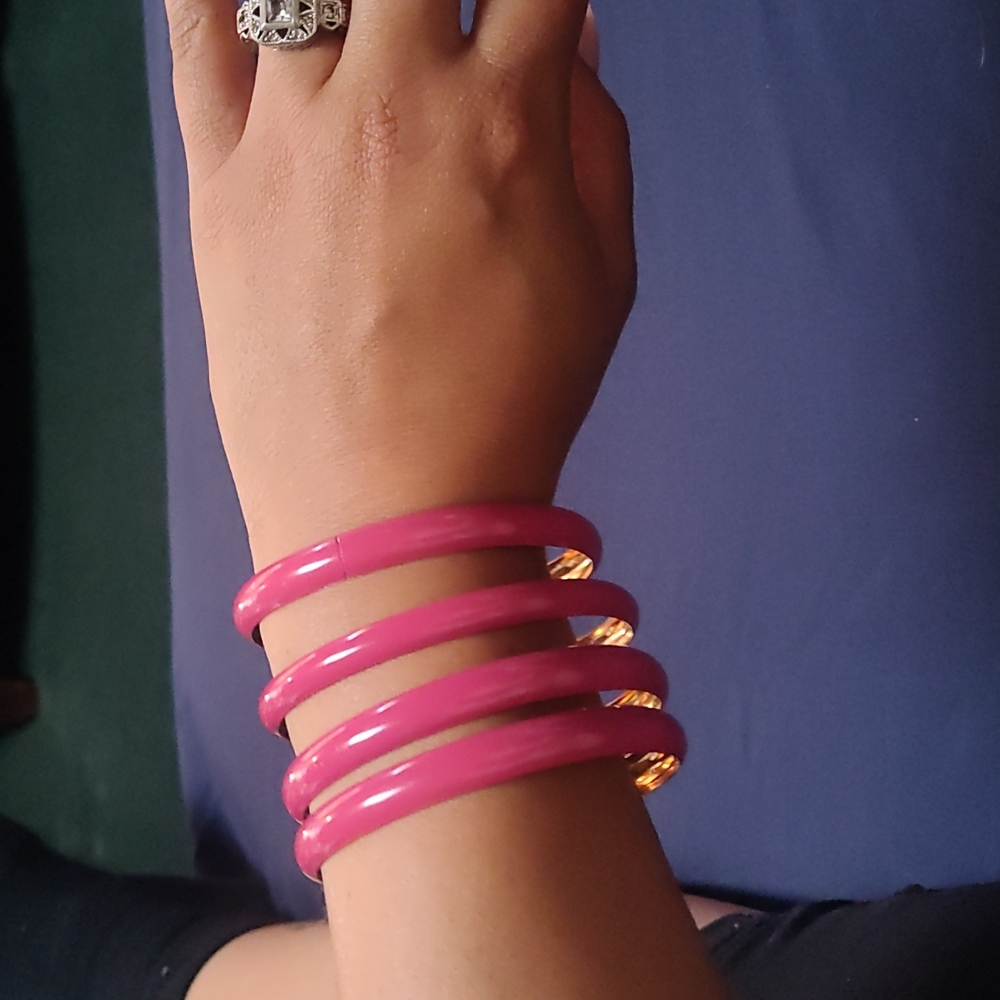 Pink Bangle Bracelet Set
